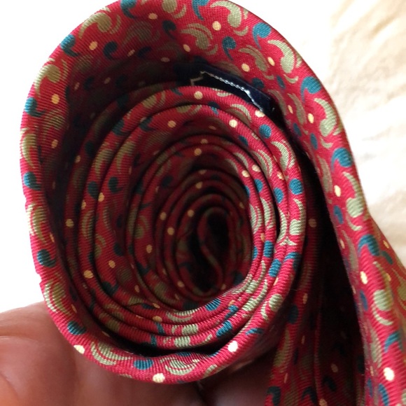 Vintage Deadstock BURBERRY’s of LONDON 100% Silk Tie Paisley Graphic Dot NEW - Picture 16 of 16